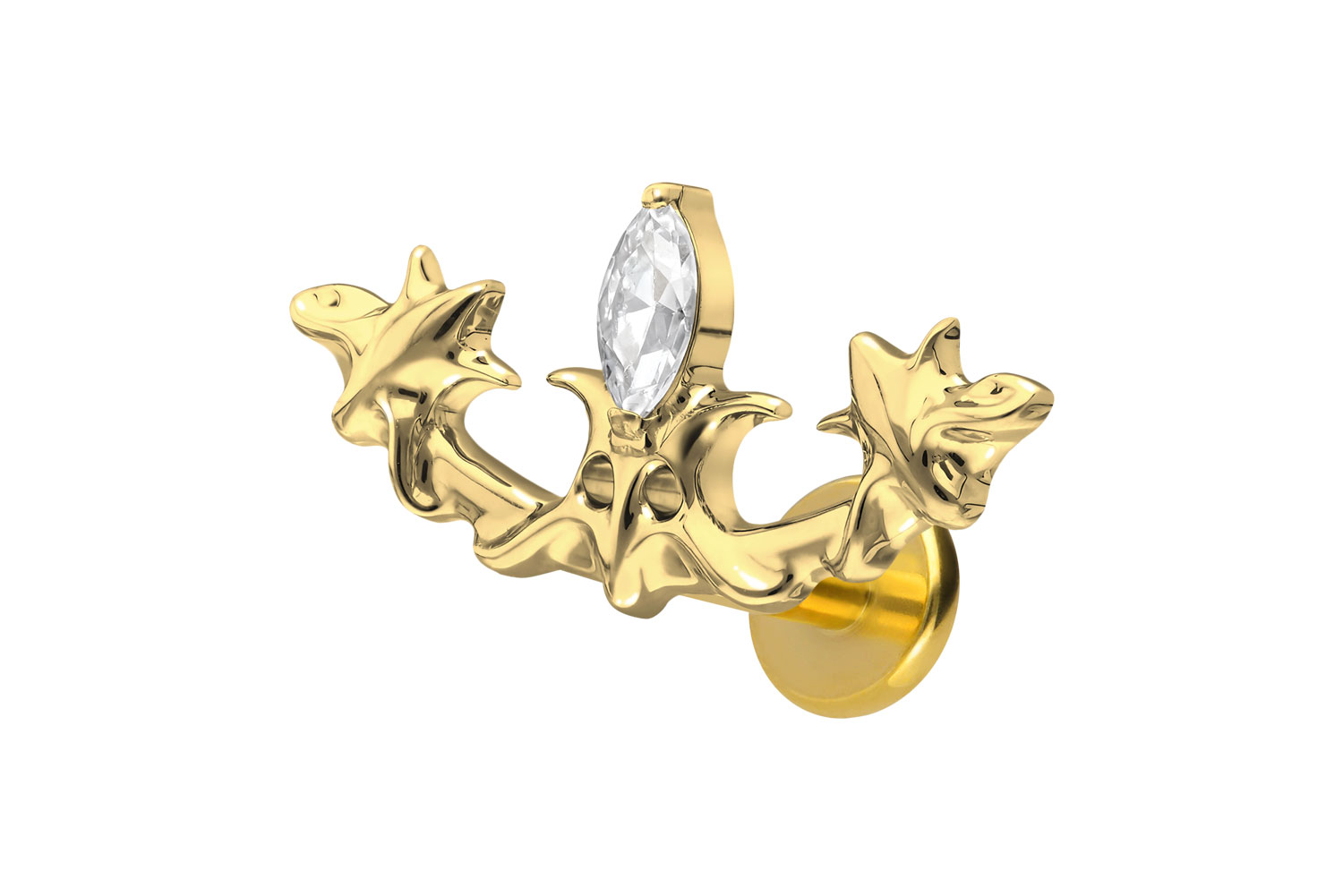 Titan Labret Piercing mit Innengewinde GOTISCHES DESIGN